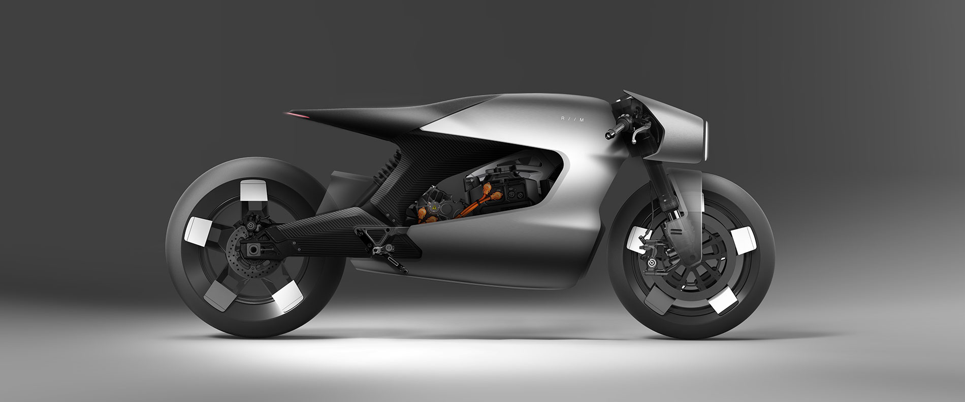 Render of the Ex Machina motorcycle.
